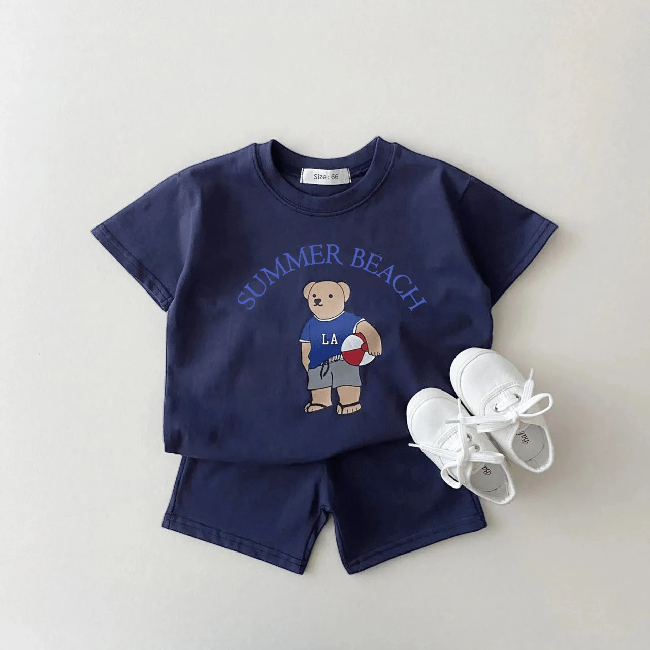 2PCS Baby Cotton Clothes Infant Top+bottom Set Baby Boys Girls Suit Bear Cartoon Thin Section Casual  Newborn Baby Clothes