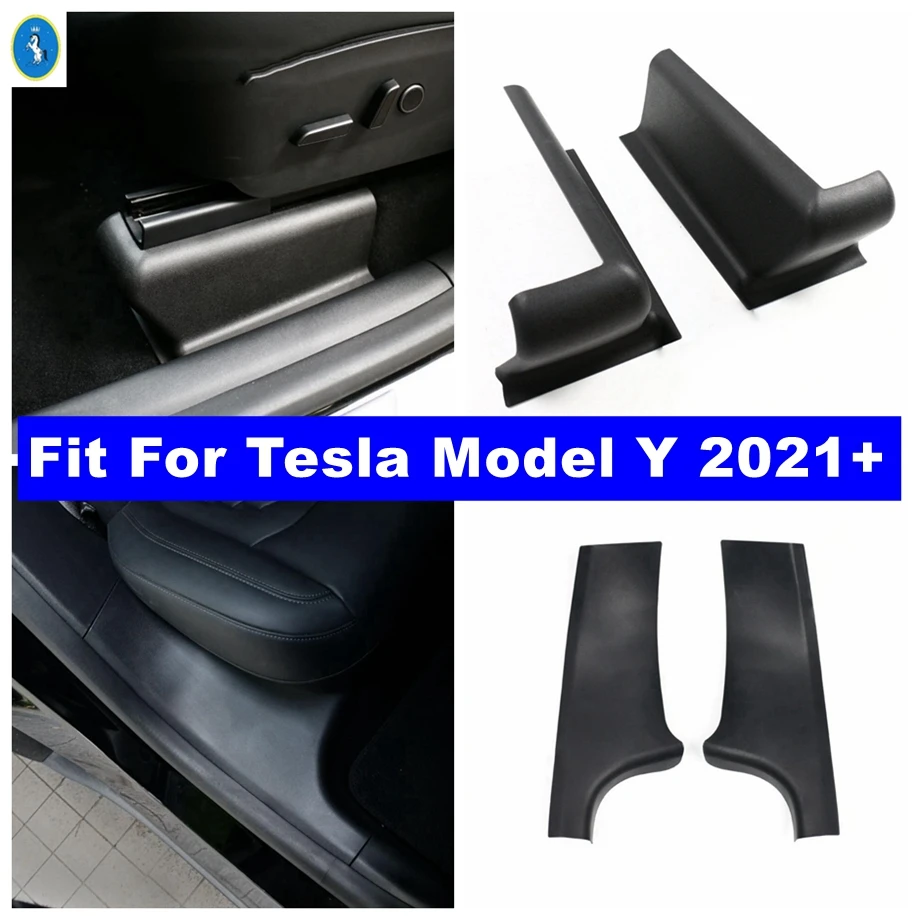 

For Tesla Model Y 2021 2022 Front Seat Bottom Wheel Anti-kick Seat Leg Guards Rear Door Sill Inside Scuff Plate Protection Cover