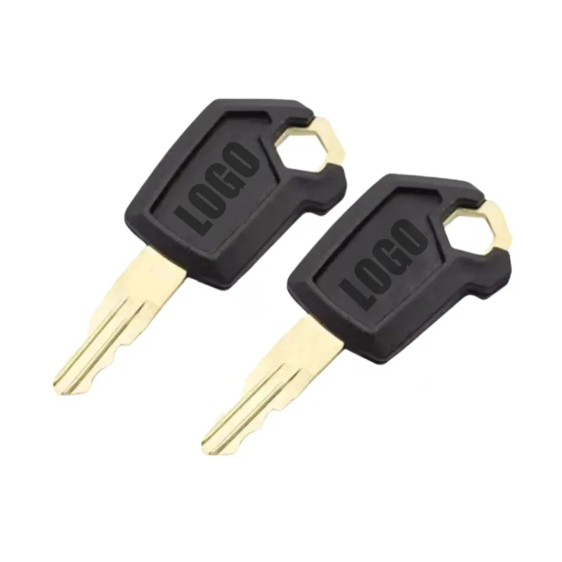 2PCS 5P8500  Key For  Heavy Equipment Ignition Loader Dozer Metal & Plastic Black & Gold