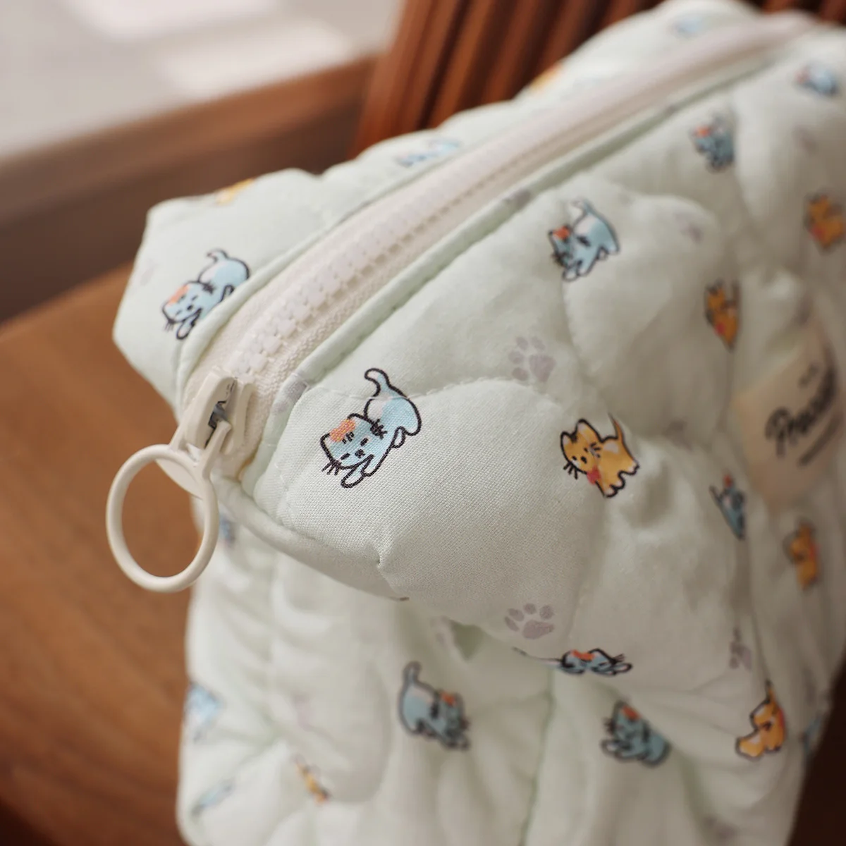 حقيبة تخزين متعددة النماذج لطيفة مطبوعة على شكل قطة، حقيبة مستحضرات التجميل، منديل صحي، حقيبة فسيولوجية للفتيات، حقيبة مكياج صغيرة محمولة