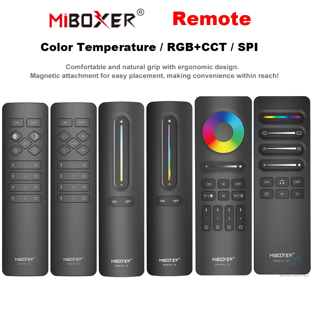 Miboxer C1 C2 C3 C4 C5 C6 Color Temperature RGB+CCT Remote Controller Magnetic 2.4G RF Wireless Brightness Adjustable Lighting