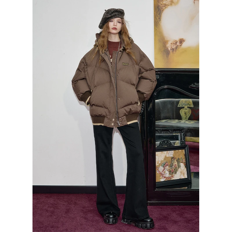 ELFSACK 2025 الشتاء الوافدين الجدد لينة لطيف أفخم تقليم الحيوان الأذن مقنعين فضفاضة تناسب أسفل سترة للمرأة