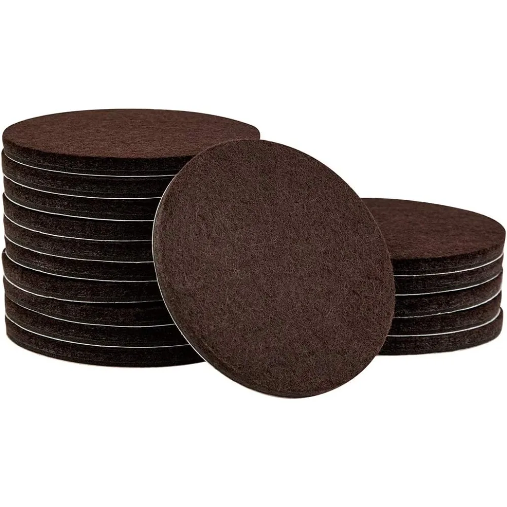 

Heavy Duty 3 Inch Felt Furniture Pads to Protect Hardwood Floors from Scratches, Brown, 16 Count