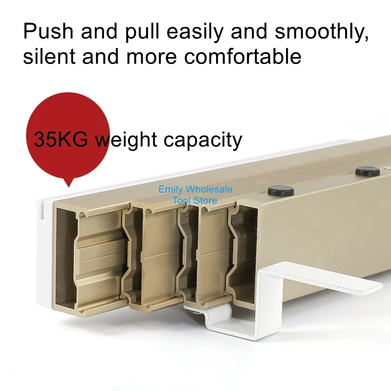 Hidden flat push multi-section telescopic folding rail hardware accessories multi-function cabinet dining table drawer slides