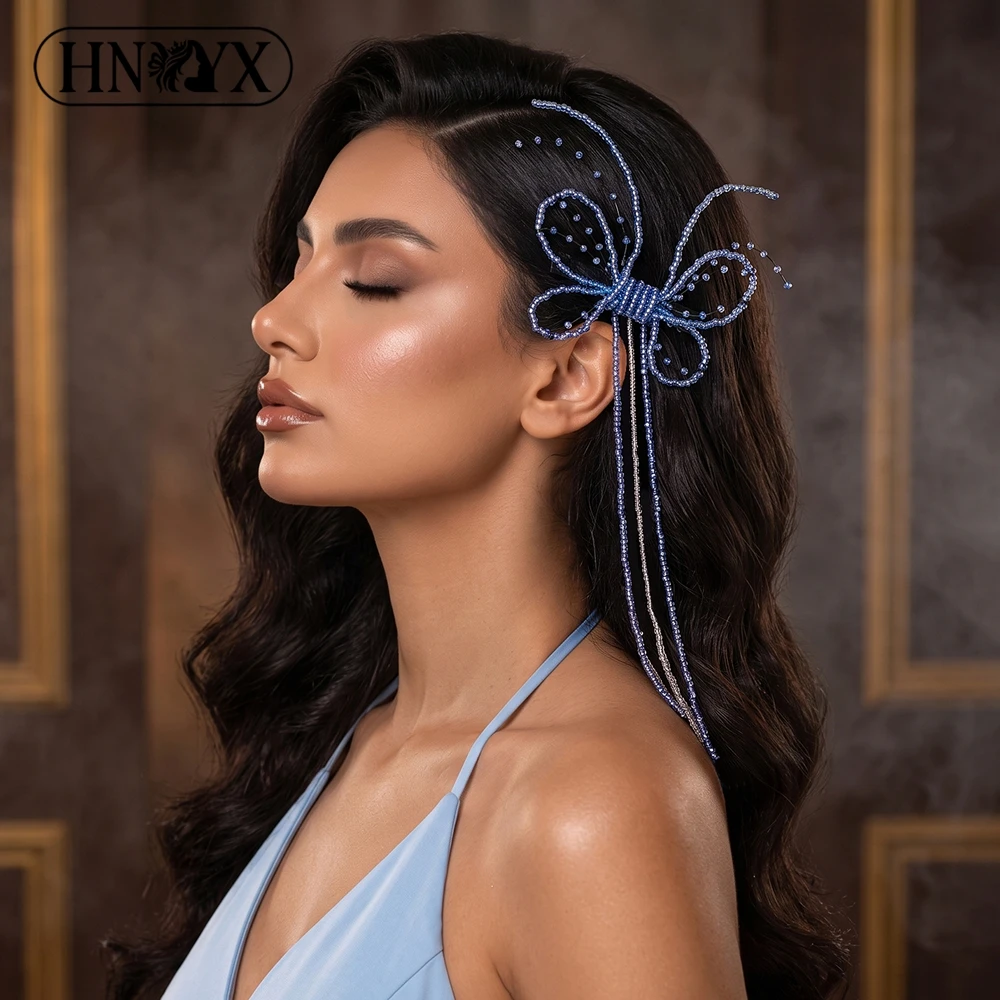 YouLaPan Elegant Butterfly Crystal Tassel Hair Clip Versatile Women Headband Exquisite Party Gatherings Wedding Headwear A190