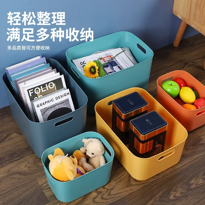 Plastic Storage Bins Stackable Baskets with Lid and Handle Colorful Desktop Box Cubby Containers Cable Organizer Desk Cable Tidy