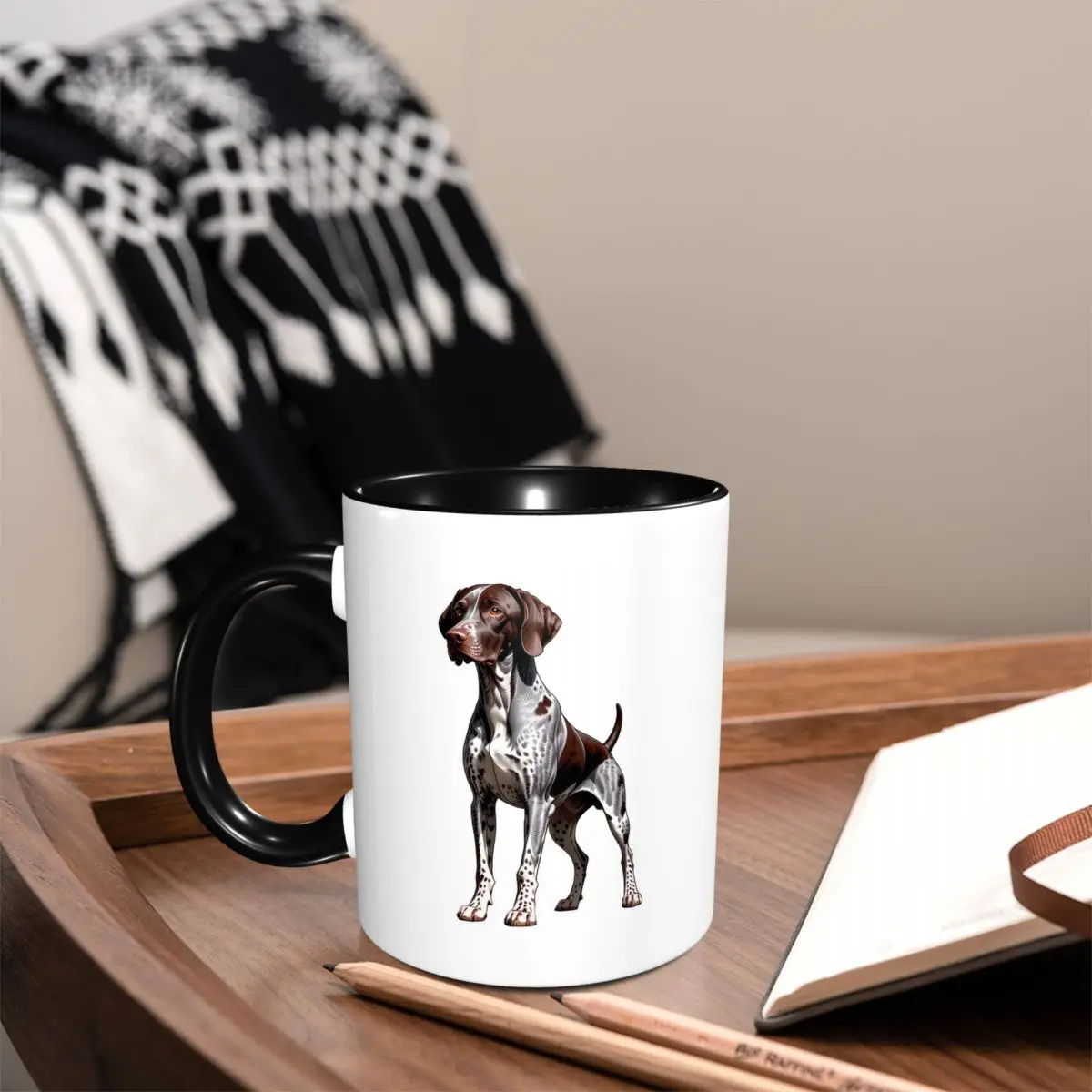 German Shorthaired Pointer Dog Bone And Paw  Mug Funny Ceramic Coffee Cups Tea Mugs Milk Cup Drinkware Gifts for Friends