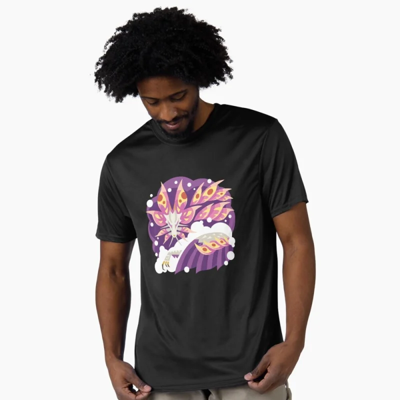 

Mizutsune tribal 0412 Monster hunter world MHW Gift T-Shirt for gamer 100% cotton tee Short Sleeve Graphic clothes All size tops