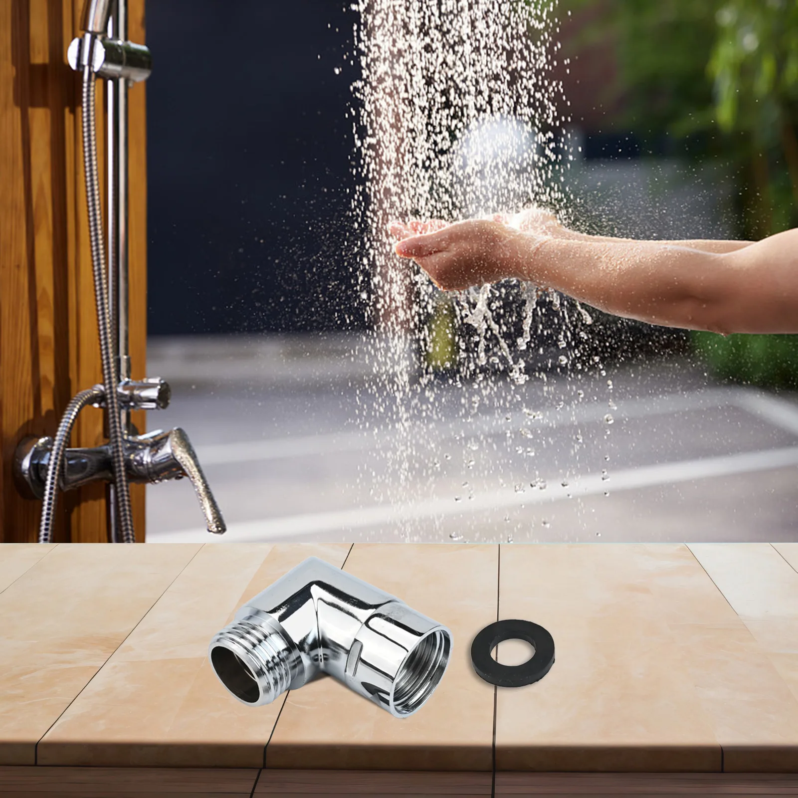 90 Degree Plumbing Fitting Adjustable Direction Connector 1 2-Inch IPS Compatibility Versatile Shower Adapter Built-In Washers
