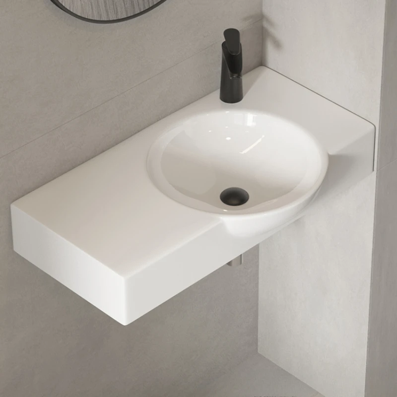 

Balcony Bathroom Ceramic Large Hanging Basin Wall-mounted Integrated Face Wash Basin Wash Sink Wash Table Small Unit