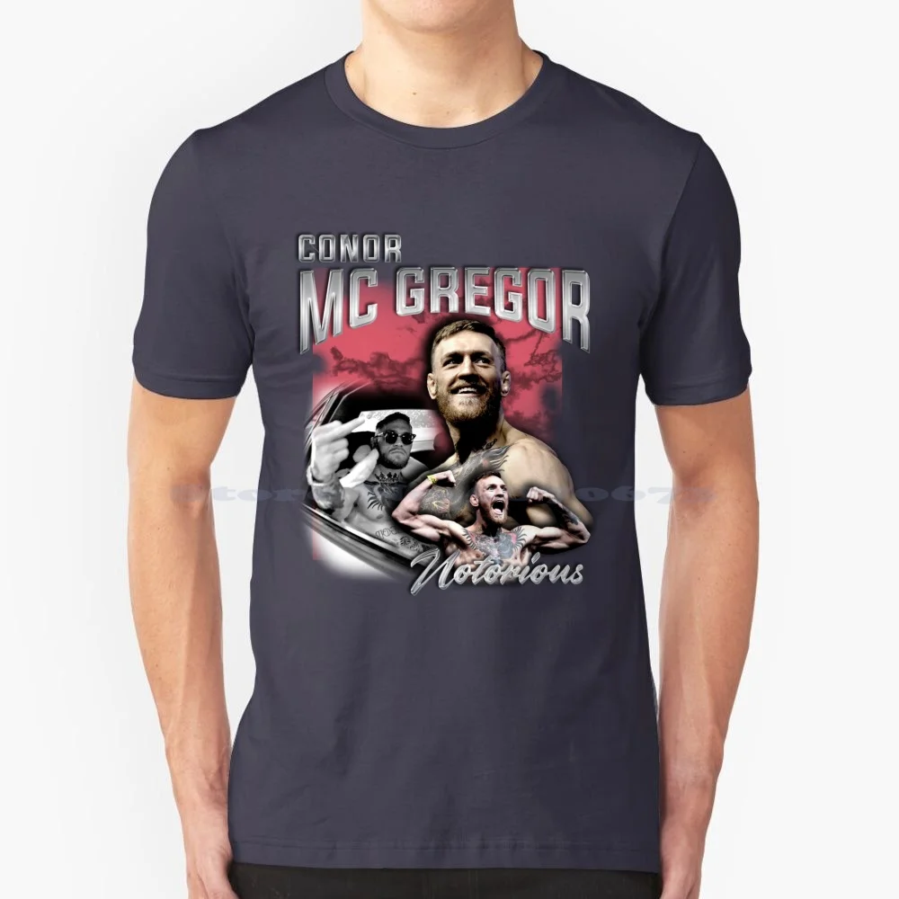 Conor Mcgregor T Shirt 100% Cotton Tee Conor Mcgregor Boxing Champ Champ Irish Ireland The Notorious Khabib Nurmagomedov Nate