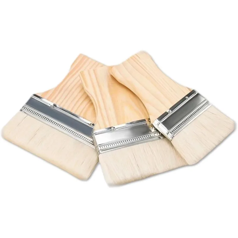 3 Pcs Flat Paddle Paint Brush Set,Wide Paint Brush Large Paint Brush 3/4/5 Inch Paint Brush For Oil And Acrylic Paints