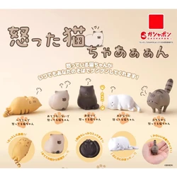 Original Bandai Gashapon Anime Figurine Cute Angry Siamese Cat Action Figure Kawaii Capsule Toys Gift