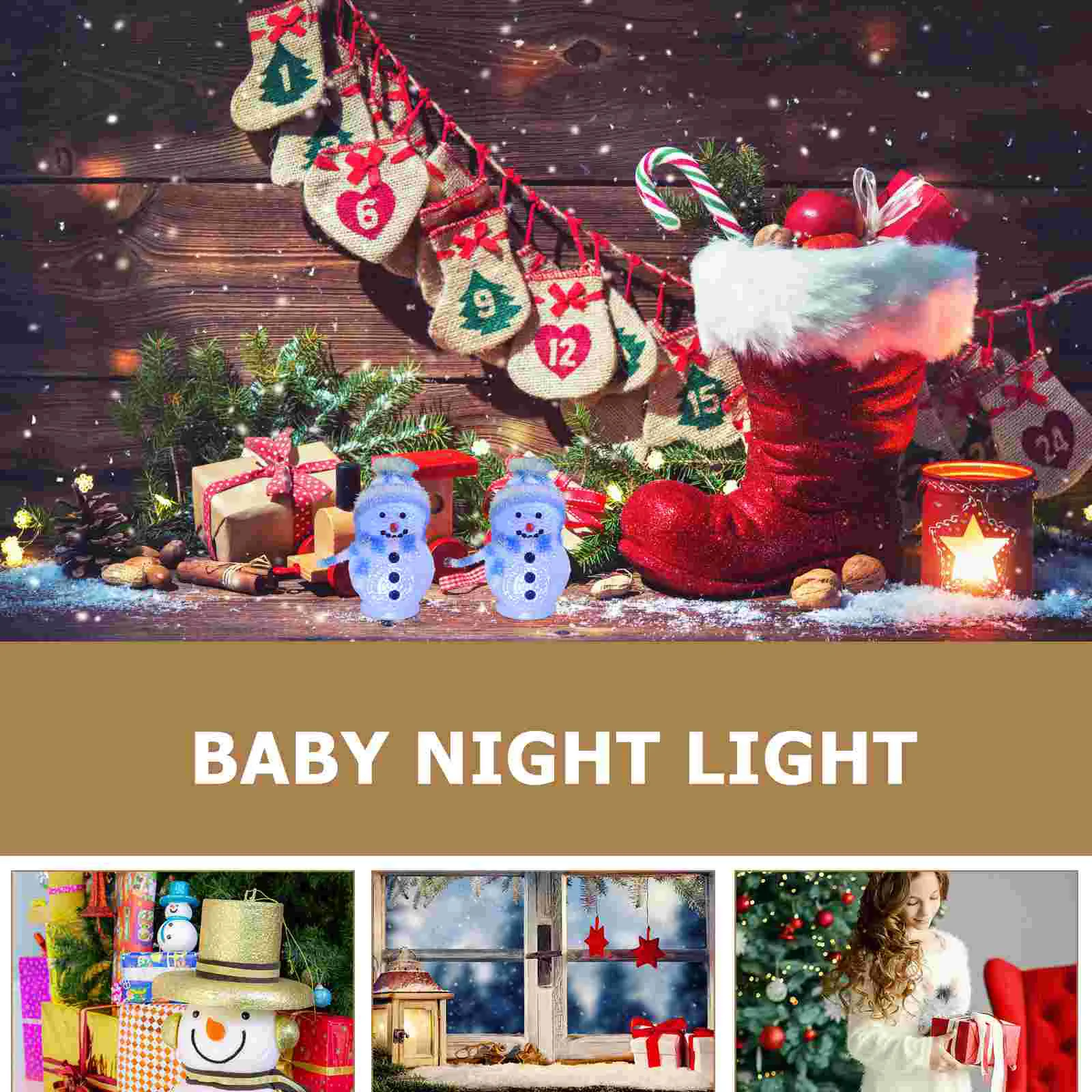 Santas Outdoor Christmas Decoration Bed Lamp Baby Light up Projector Night for Kids