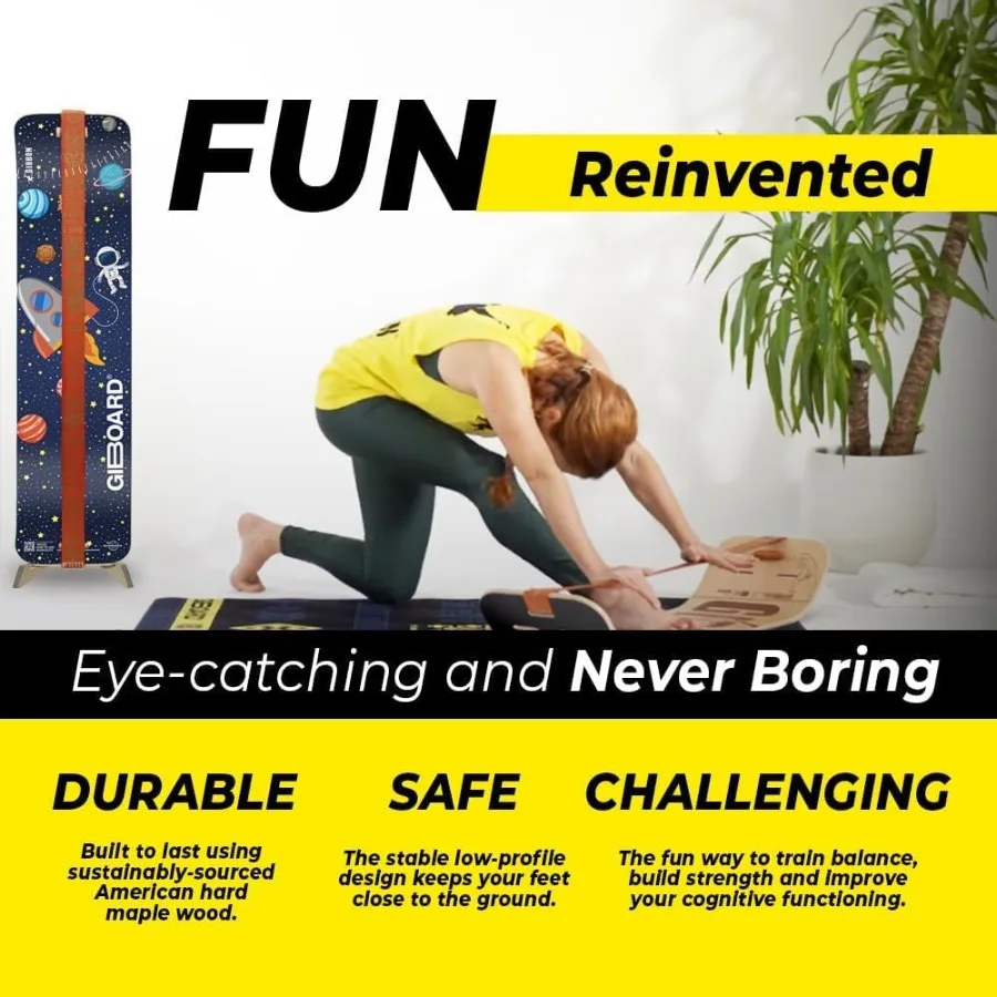 لوح التوازن SlackBoard GiBoard للبالغين مثالي للتدريب المنزلي في صالة الألعاب الرياضية والتمارين الرياضية الأساسية والمكتب واليوجا Agi #3