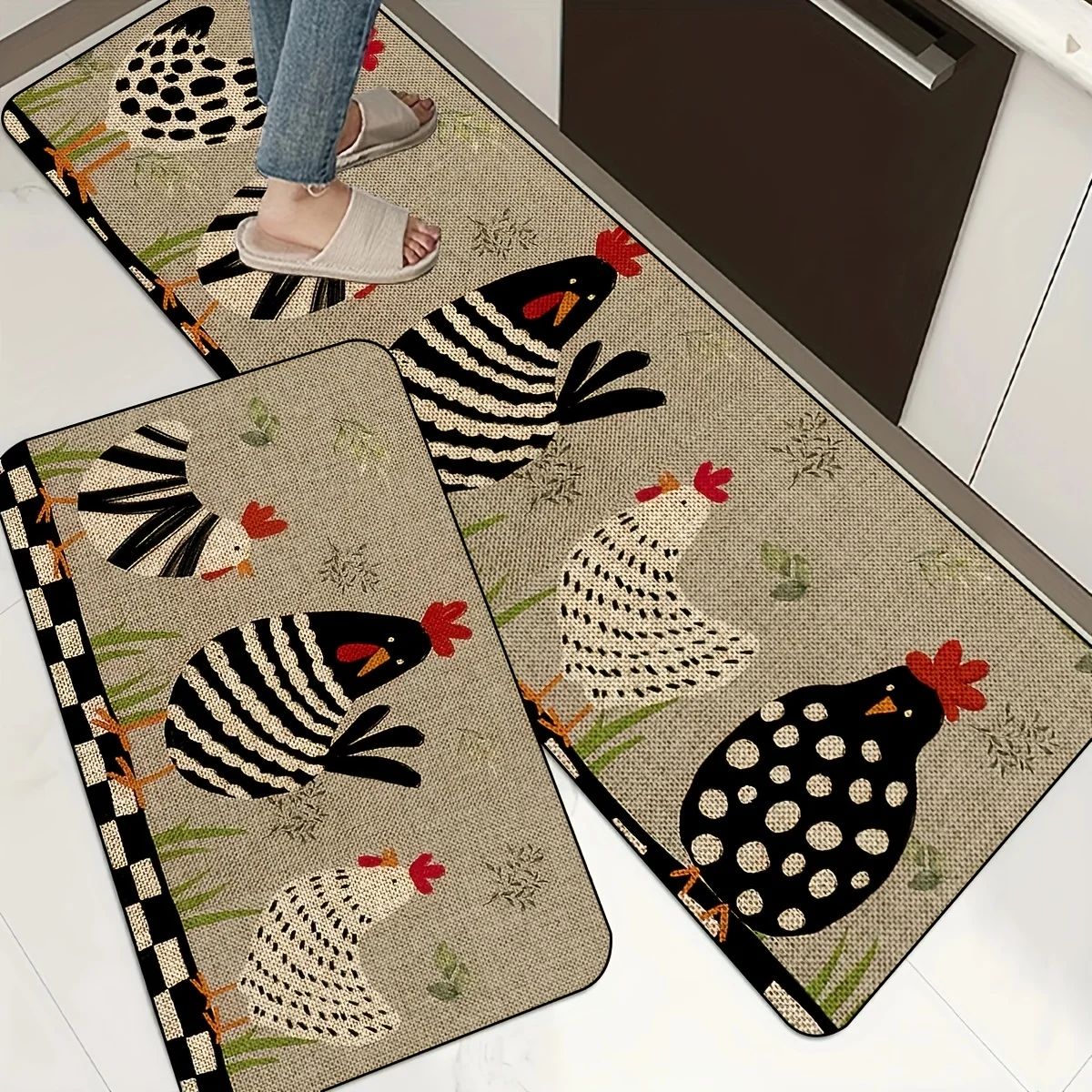 1pc, Quick Drying Rustic Kitchen Mat with 3D Animal Print - Perfect for Home Decor and Bathroom Floor