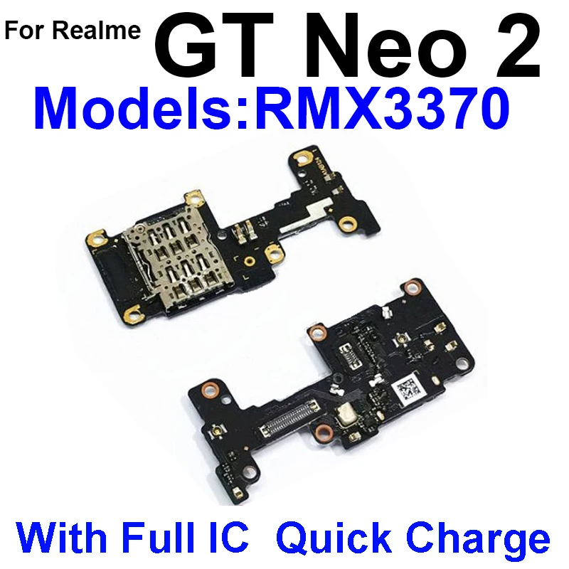 For OPPO Realme GT2 Pro/GT Neo 2 3 SIM Card Slot & Microphone Mic Board Connector Board Flex Cable Repair Part With Quick Charge