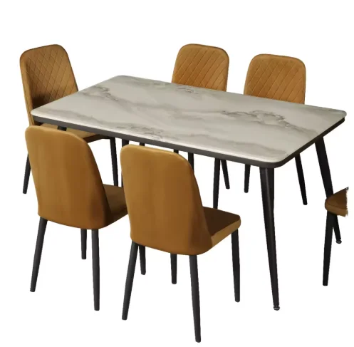 

#Luxury Modern Dining Table And Chair Set Bamboo Rock Slab Restaurant Hotel Furniture For Home Use