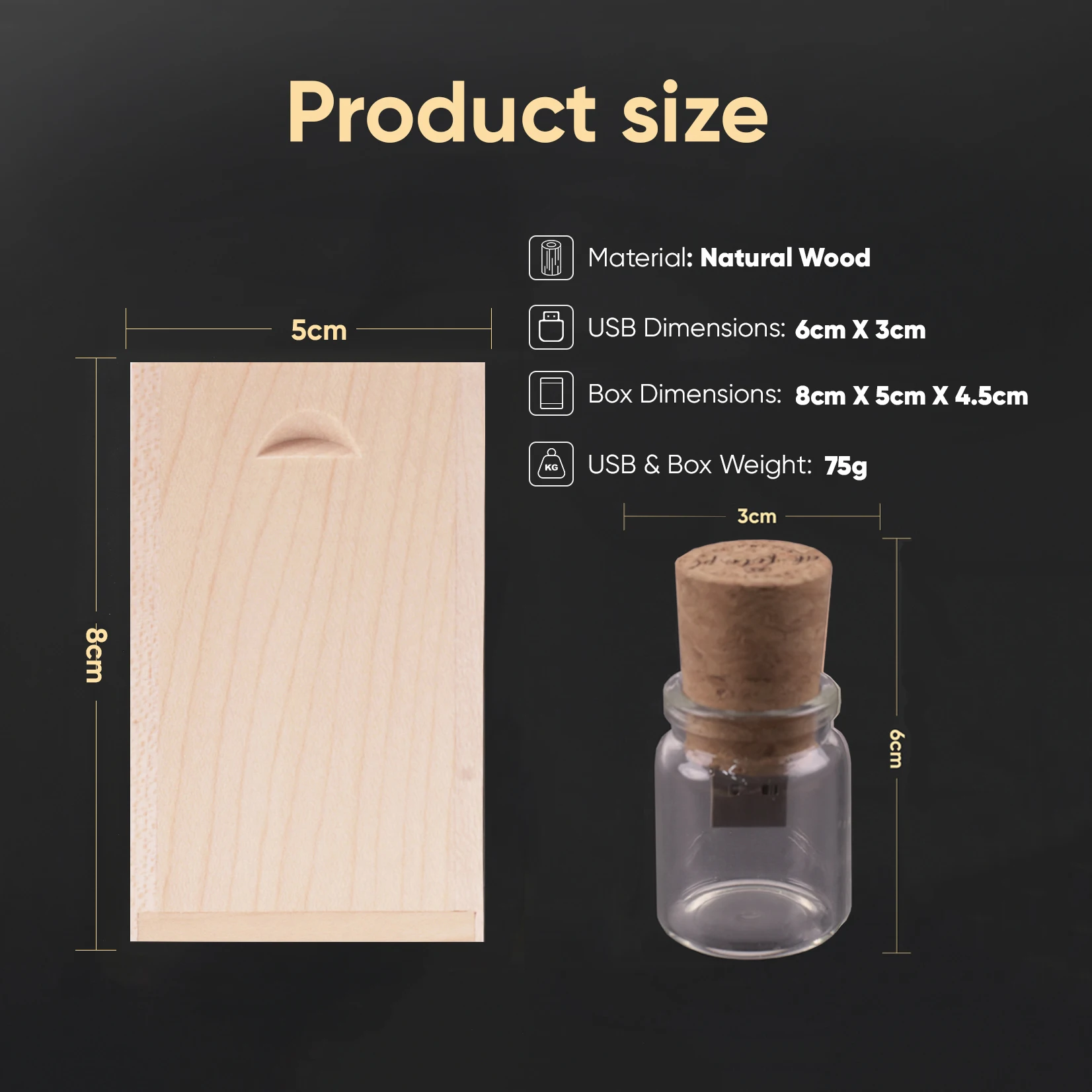 30pcs New Arrival Messenger Bottle Usb 2.0 Memory Stick Glass Drift Bottle Usb Flash Drives Wooden Cork Pendrive 16GB 32GB 64GB