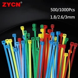 ZYCN 1000PCS Nylon Cable Tie Self-Locking Width：1.8mm 3x100/150mm Plastic Flange Loop Wire Wrap Zip Buckle Red Bundled Fasten