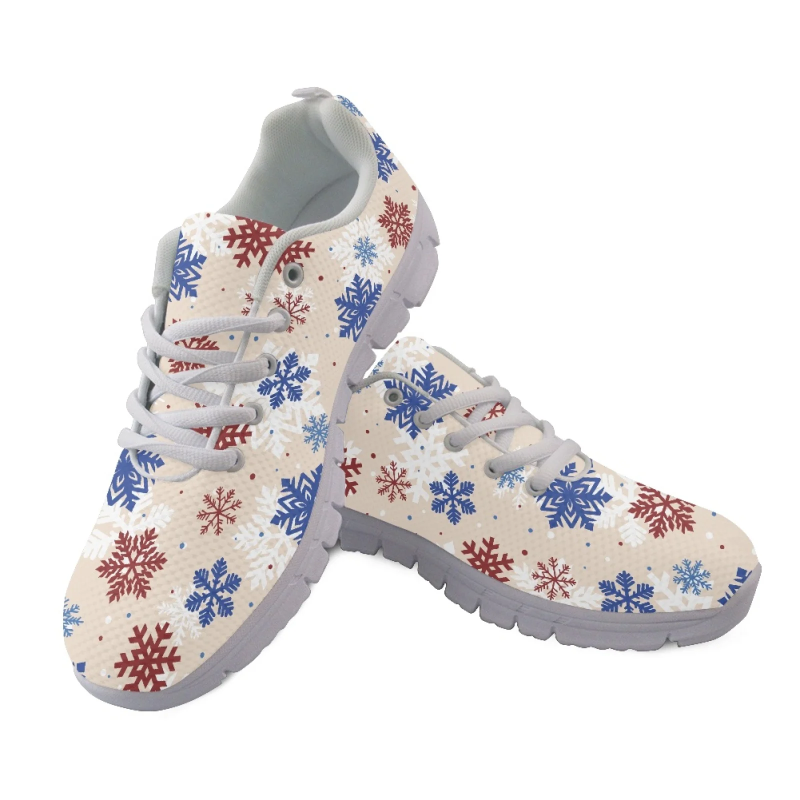 Coloranimal Snowflake Design Slip-on Jogging Shoes Mesh & EVA Sole Running Shoes Breathable Sports Trainers for Men