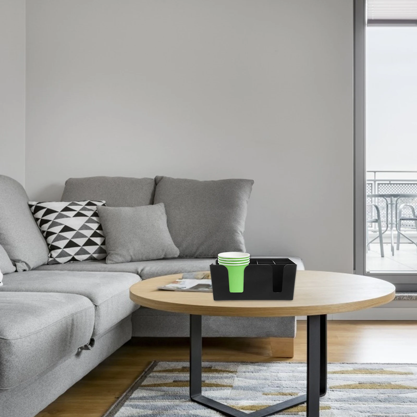 

Coffee Bar Organizer Paper Cup Holder Straws Storage Dispenser Desktop Countertop Cup Stand For Home Office Coffee Shop Use