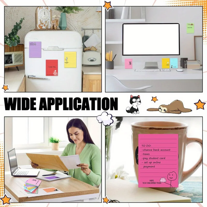 6 هدايا زميل مثيرة للاهتمام - ملاحظات لاصقة للمكتب المتناظري، مع عبارات مضحكة ونكتات عدوانية سلبية، 10.16 × 7.62Centtimete #5