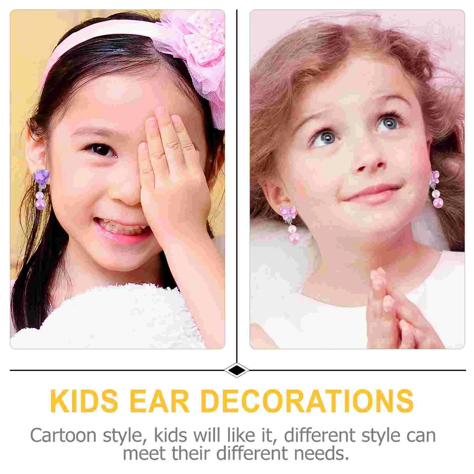 Children's Earrings Pretend Play Adorable for Girls Stylish Drops Matching Fashionable Jewelry Supplies Resin Lightweight Hoops