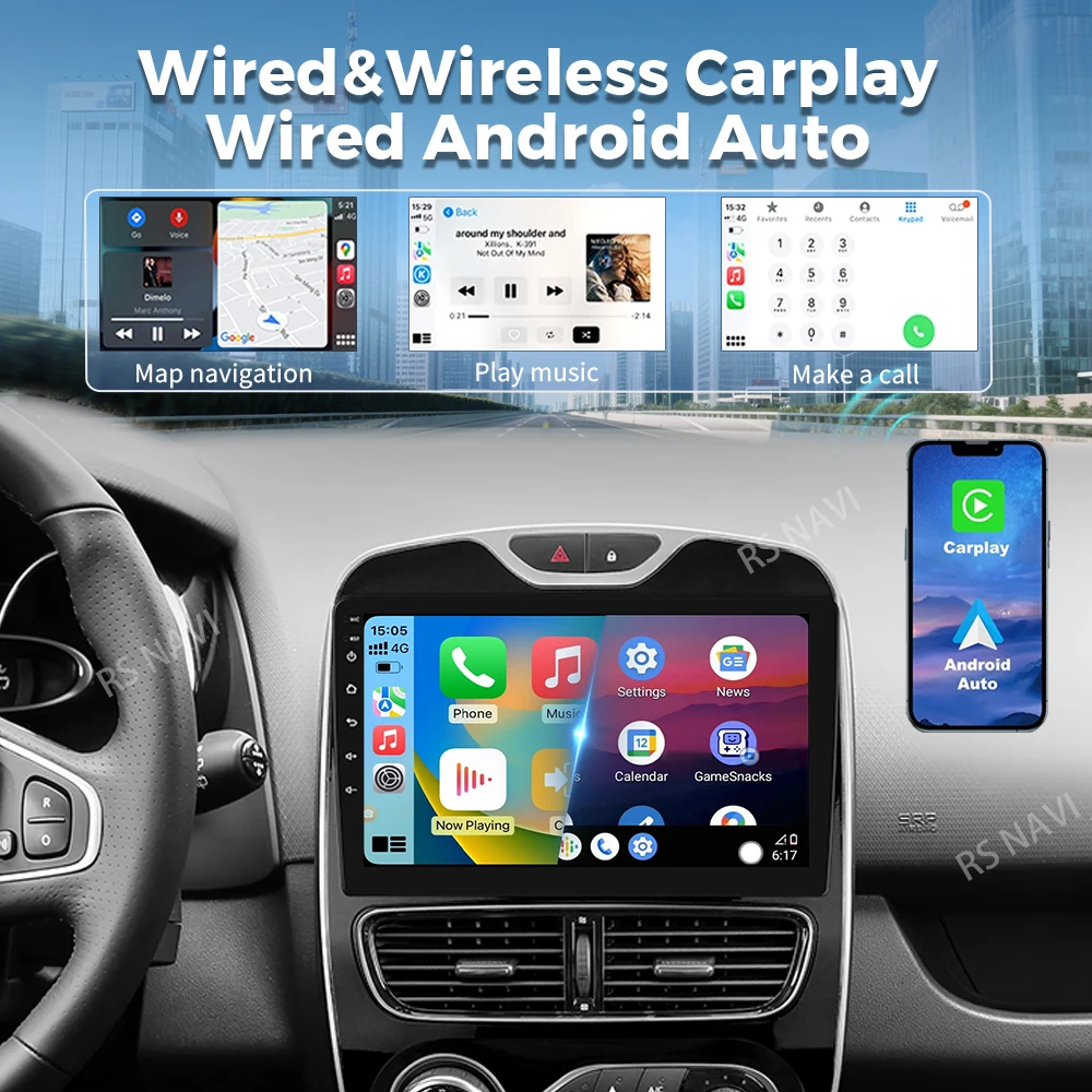 Android 16 For Renault Clio 4 BH98 KH98 2016- 2019 2K QLED Android Car Radio Multimedia Video Player GPS Stereo CarPlay