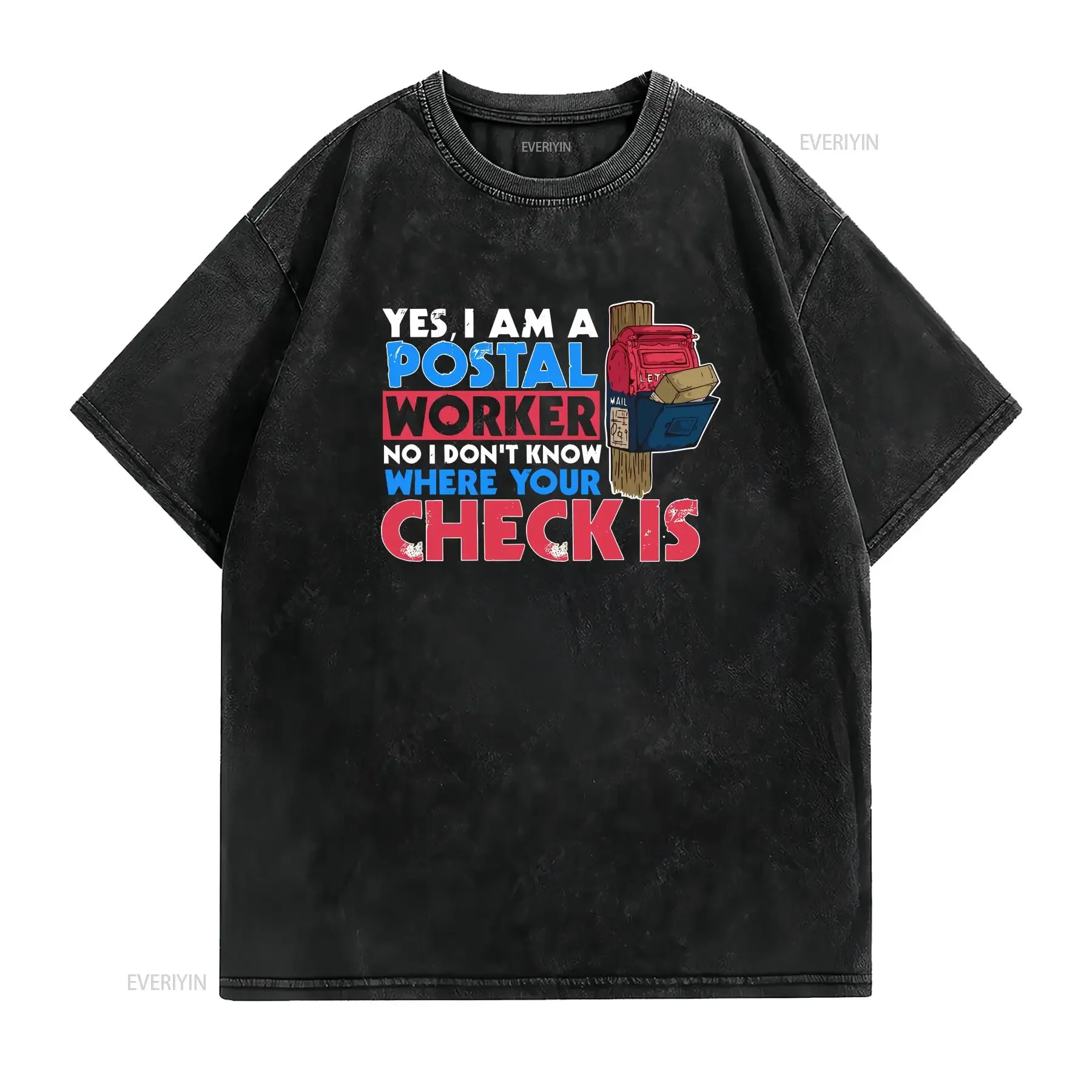 Yes I Am A Postal Worker T Shirt For Mailman And Mailwomen Service Postman Mail Carrier vintage Washed Slightly