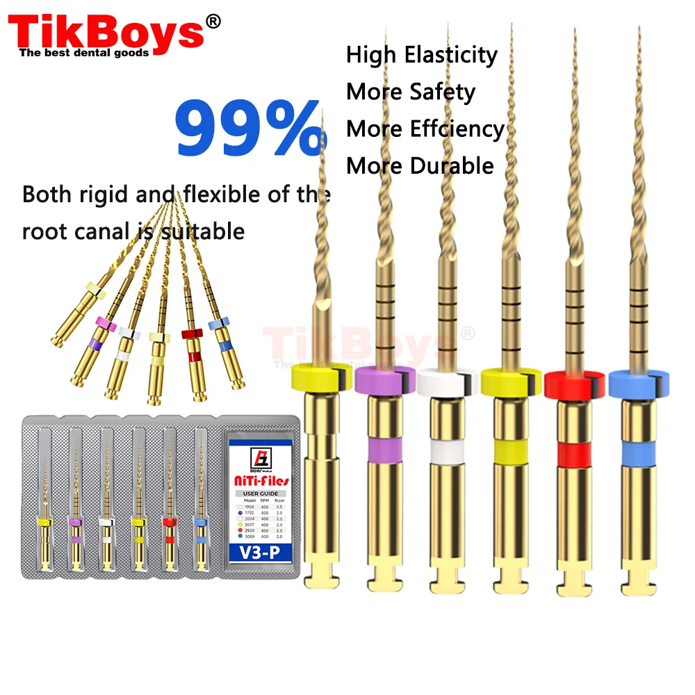 Dental SX-F3 Instruments Heat-Activated NiTi Rotary Files S1 S2 F1 Endodontic Root Canal Treatment Engine Use 6pcs/Box 25mm/31MM