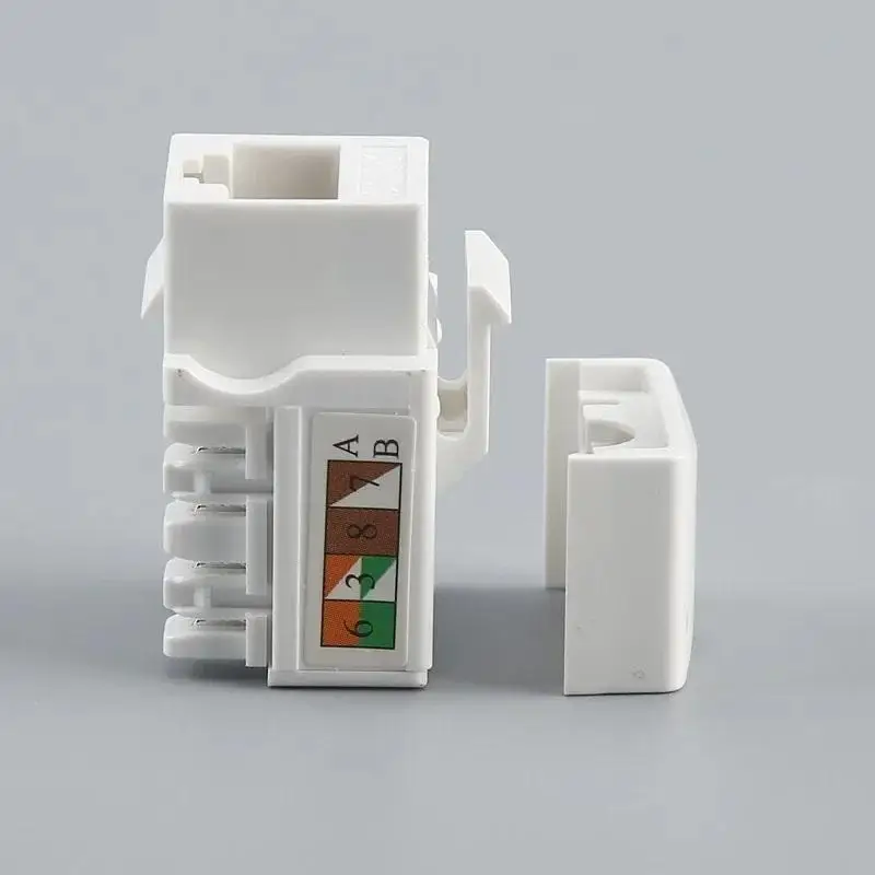10 قطع من مقبس Cat6 Keystone، موصل إيثرنت لكمة أسفل، محول حائط 90 درجة، متوافق مع Cat5/5e/6