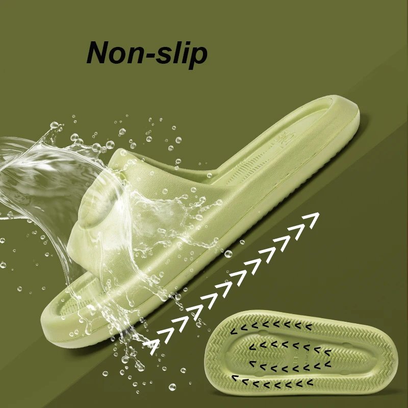 Lightweight Soft Sole Summer Slippers Women Solid Color Non-Slip Indoor Slides Woman Flat Heel Casual Couple Bathroom Flip Flops