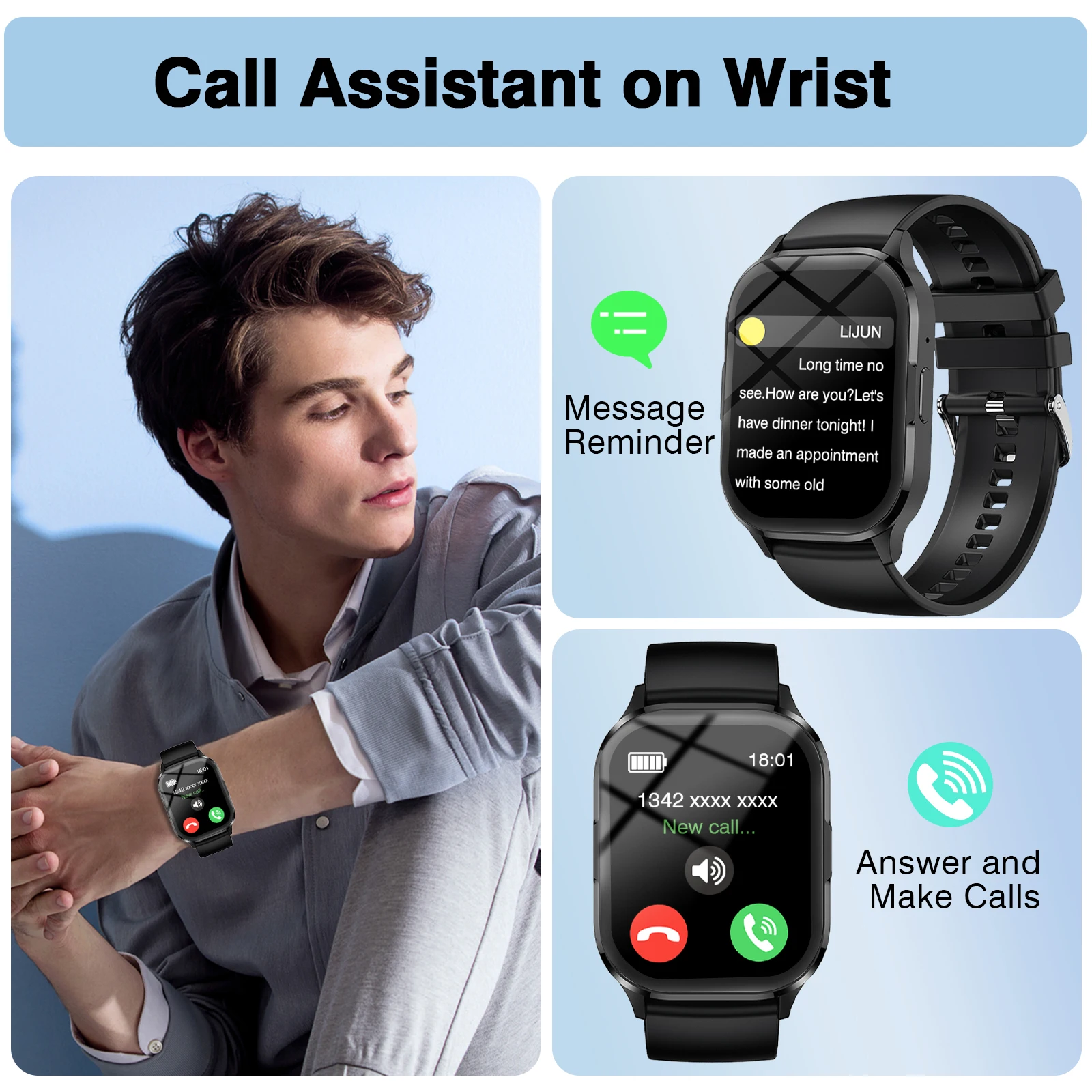 2025 ساعة ذكية جديدة للنساء مراقبة معدل ضربات القلب الصحة مساعد صوتي BT الاتصال IP67 مقاوم للماء الرياضة Smartwatch #2