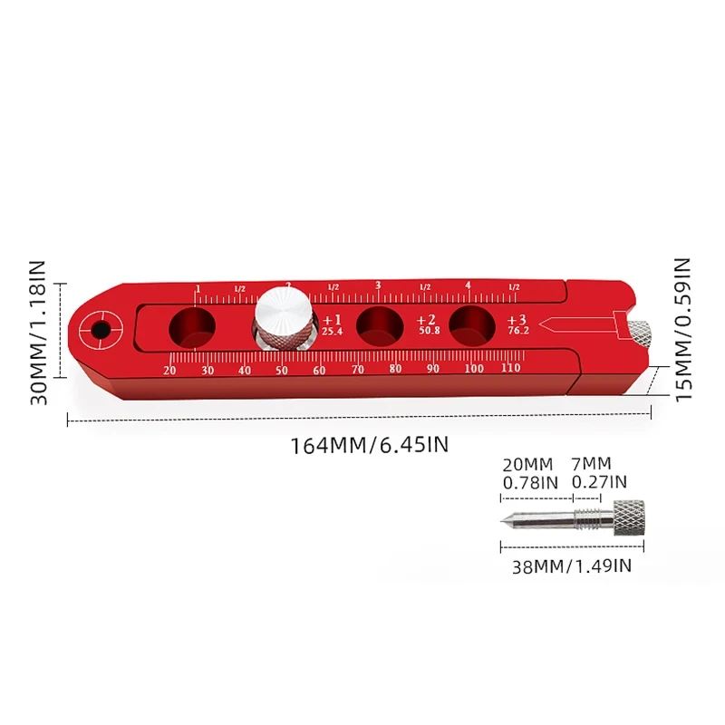 Multi-Function Scribing Tool, DIY Scriber Line Maker, Portable Aluminum Woodworking Compass Scriber Tool Circle Marking Gauge