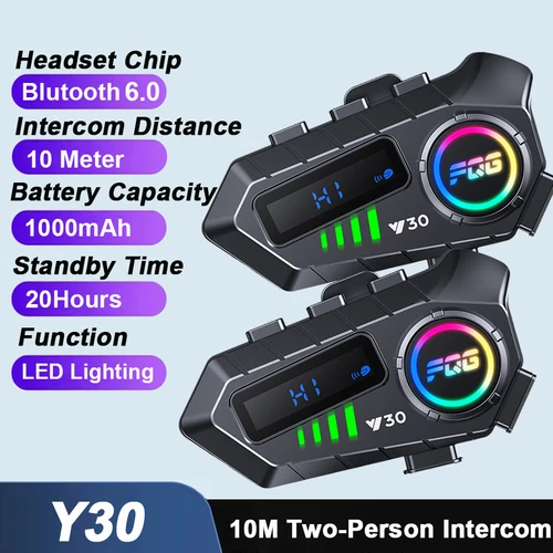 1/2x Bluetooth 6,0 motocicleta intercomunicador auriculares casco para 2 conductores intercomunicador impermeable música compartido Moto interfono