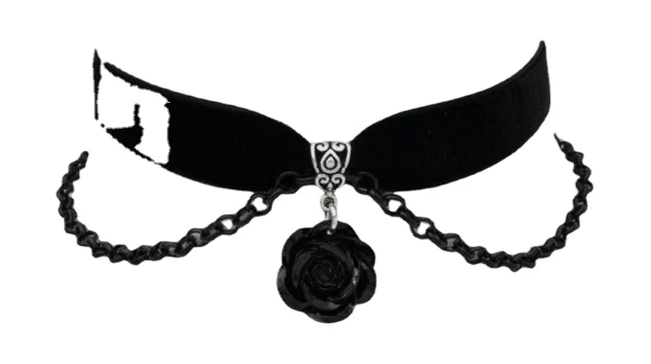 1Pc Exquisite Rose Fashion Classic Velvet Black Collar Women Prom Party Favors