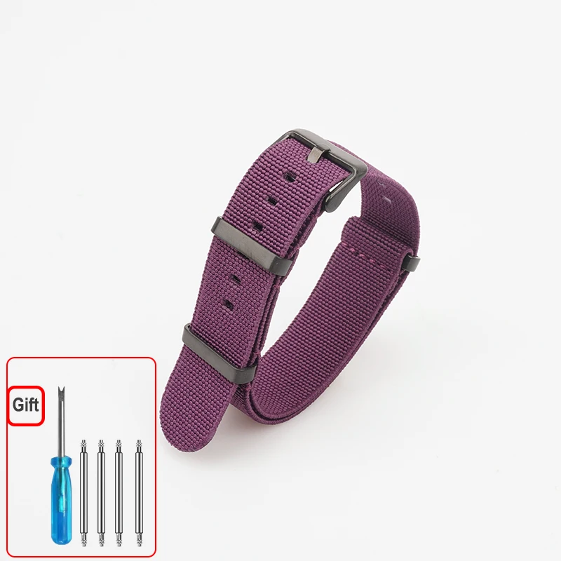 Waschbares elastisches Nylon-Uhrenarmband für Seiko 60s French Troops Parachute Bag Nato Strap 18 mm 20 mm 22 mm wasserdichtes Outdoor-Armband