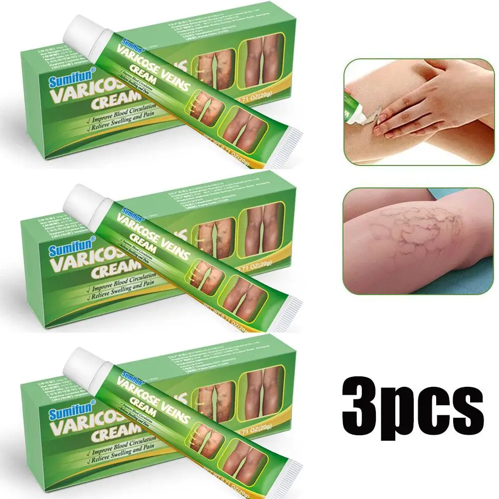 3Pcs Varicose Vein Cream For Legs Men Women Improves Blood Circulation Reduces Spider Veins Treatment Cream 60g