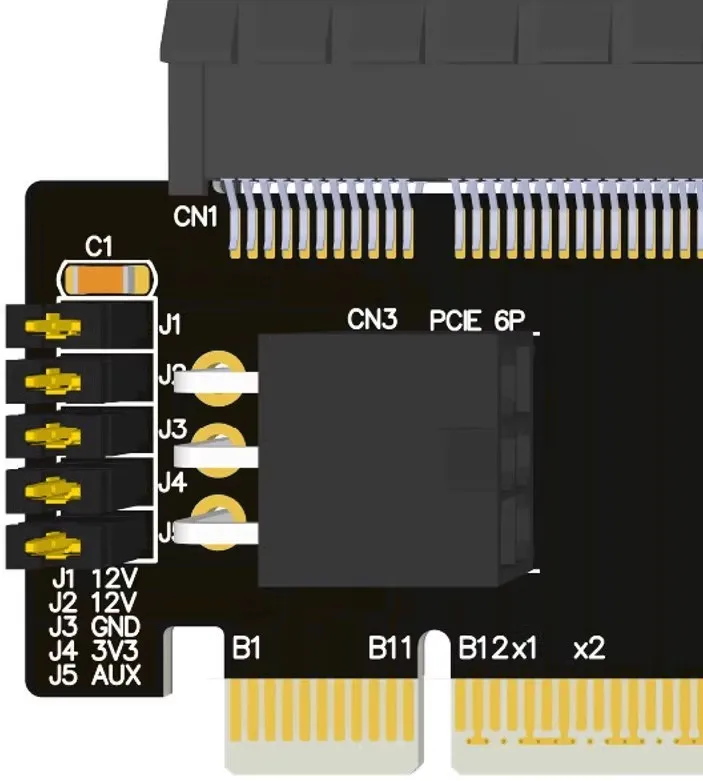 PCI Express 5.0 16X Riser Extended Card PCI-E zu PCIe 16X Slot Connectors High Speed PCIE X16 Konverter Adapter für 1U 2U Server – Detail 12