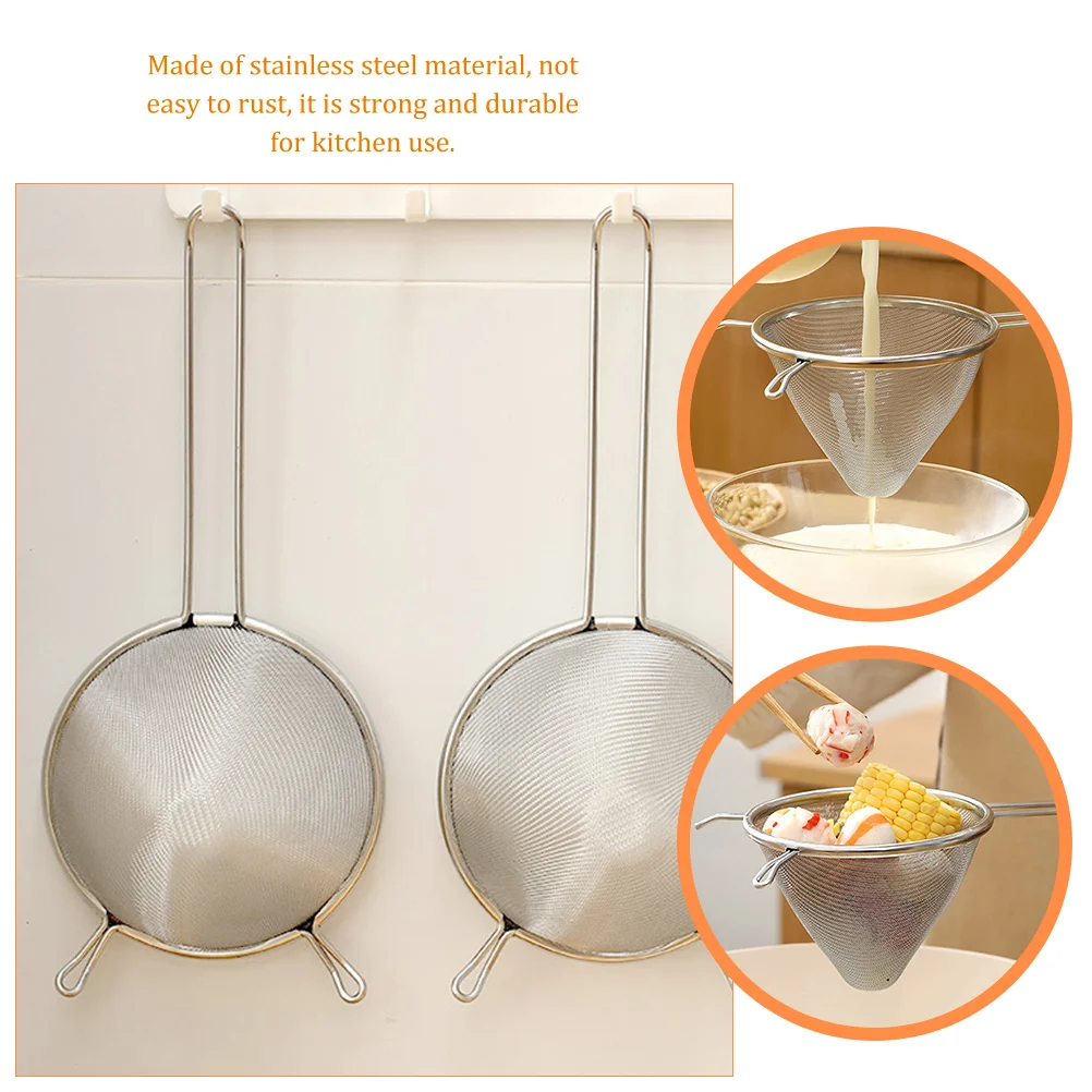 

2Pcs Reusable Filtering Ladle Stainless Steel Mesh Strainer Spoon for Kitchen Noodle Dumpling Draining Colander Tool