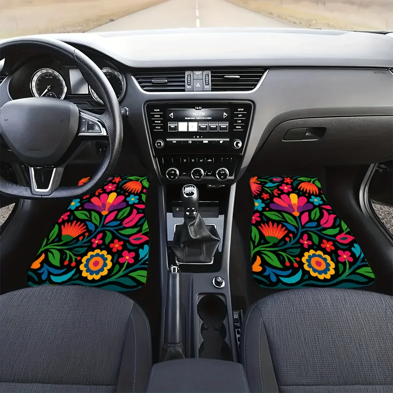 Set Of 4 Universal Car Floor Mats, Complete Front And Rear Mats, Interior Carpet Protection Additions, Chic And Easy To Maintain