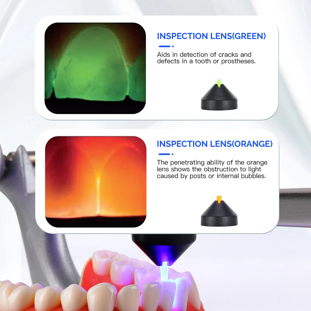 7 Pcs/Box AZDENT Dental LED Curing Light Magnetic Type Point Lens Caries Detector Lens