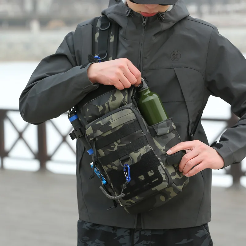 

Мужская нагрудная сумка Molle Fanny Pack, уличная спортивная рыбалка, охота, кемпинг, пеший туризм, тактическая застежка на липучке, сумки на ремне