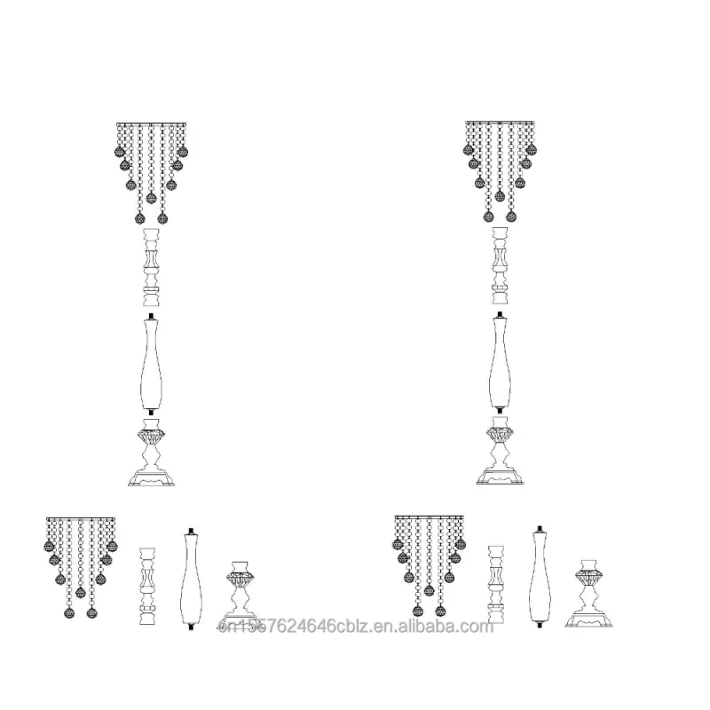 custom.ZM014 Elegant Set of 4 Flower Centerpiece Pedestal Stands - Wedding and Event Table Decor
