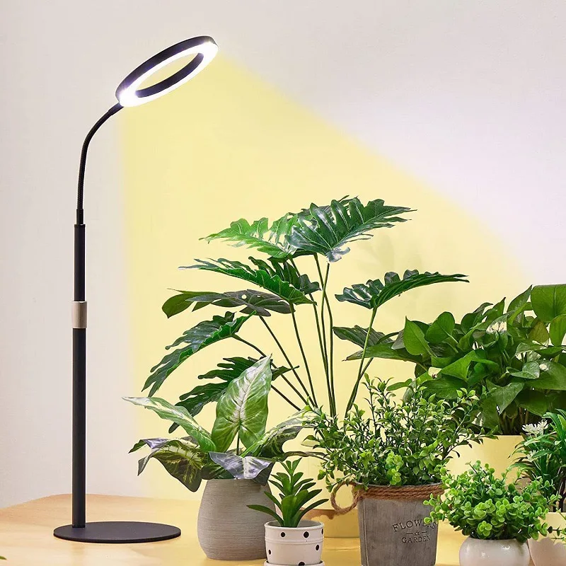170cm Height Adjustable 2 head LED Ring Grow Lights Indoor Plants Full Spectrum Large Plant Light for USB Growing Lamp