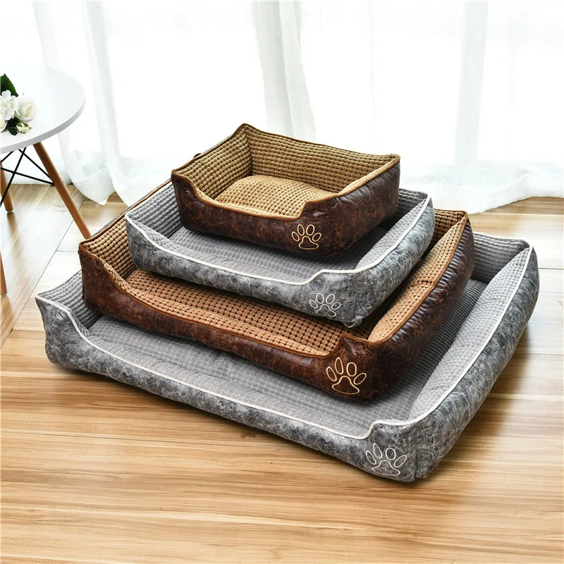 Dog Bed for Large Medium Dogs Rectangle Dog Cat Pet Sofa Bed House Cushion Resistant To Chewing Detachable Washable