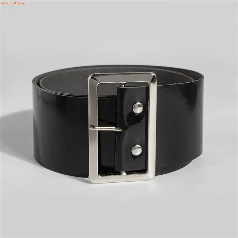Q5WE Large Wide Santa Faux Leathers Belt Christmas Accessories Wide Santa Belt Strap