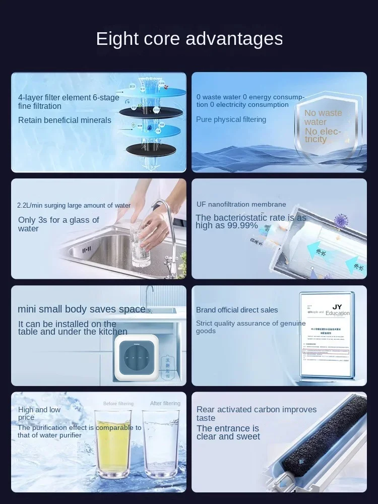 Haier water purifier, household water purifier, under kitchen ultrafiltration, pre mineral ultrafiltration, water dispenser