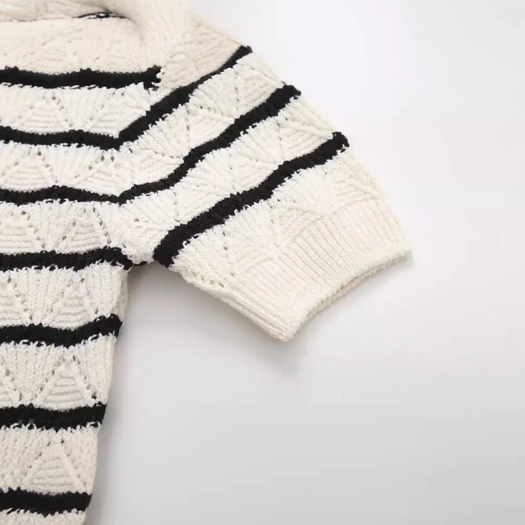 

Striped Knitted Top for Women Korean Style round Neck Short Sleeve Summer New Arrival 24YR-6060 Wholesale Clothing